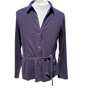 Lands End navy cardigan. 0512
